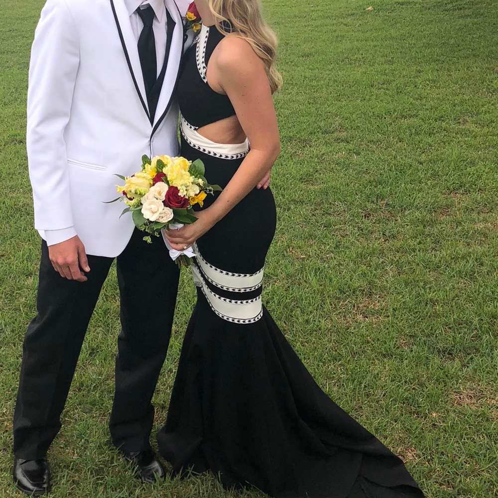Black and white prom dress